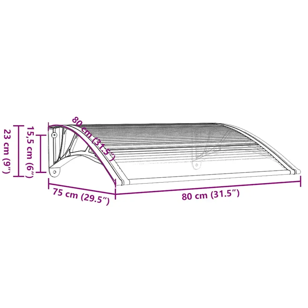 Door Canopy Black and Transparent 80x75 cm Polycarbonate Price
