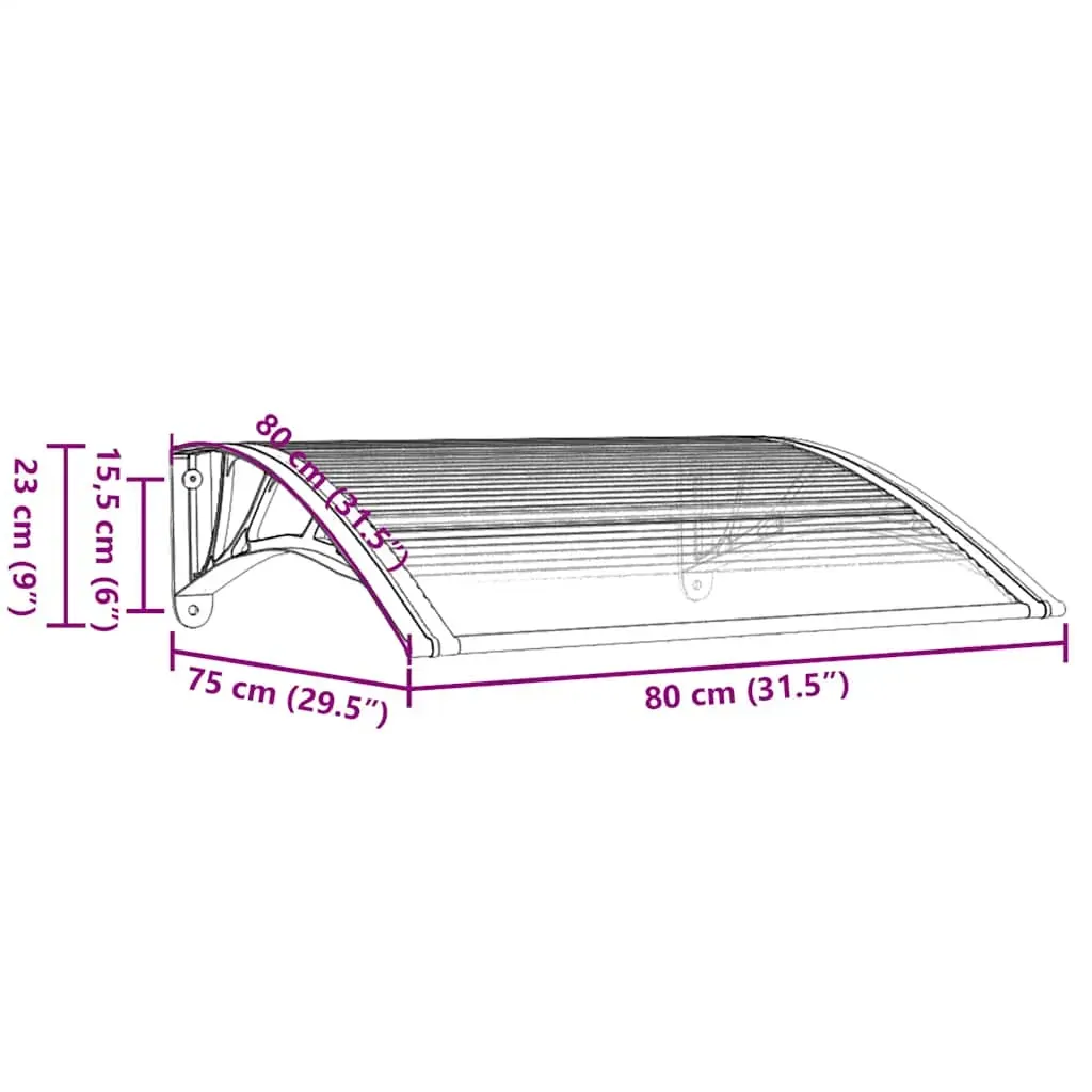 Door Canopy Black 80x75 cm Polycarbonate Price