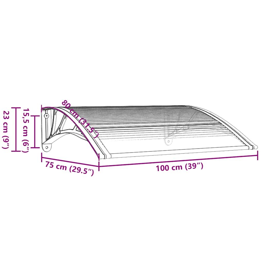 Door Canopy Black and Transparent 100x75 cm Polycarbonate Price