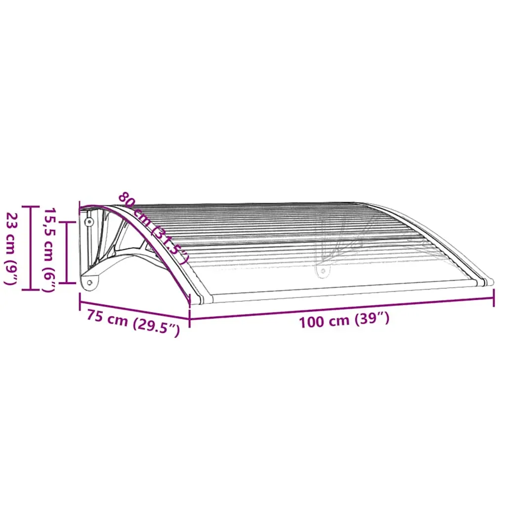 Door Canopy Black and Transparent 100x75 cm Polycarbonate Price