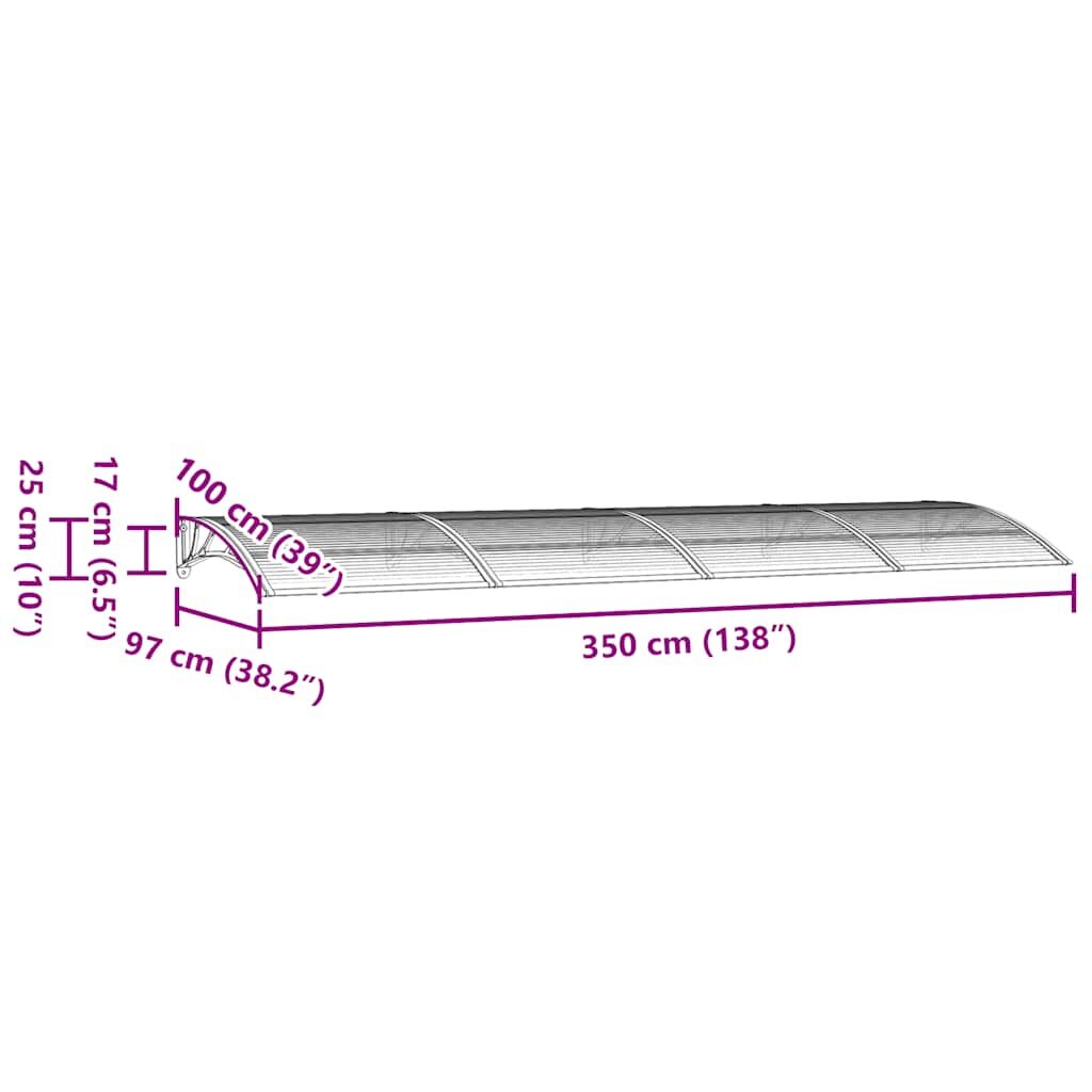 Door Canopy Black 350x100 cm Polycarbonate Price
