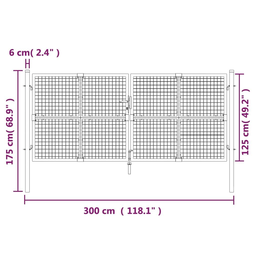 Mesh Garden Gate Anthracite 300x175 cm Galvanised Steel Price