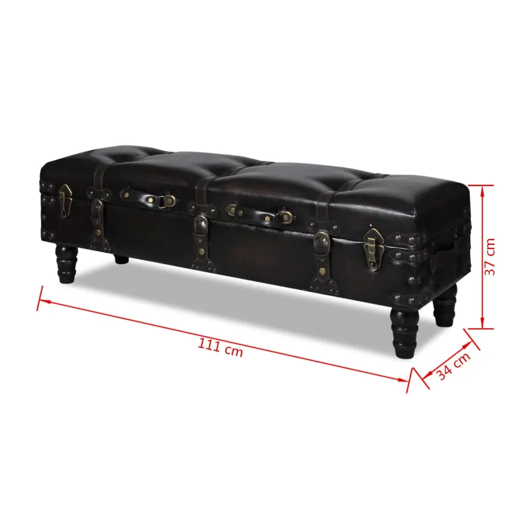 Long Storage Bench Brown MDF and Leather Price