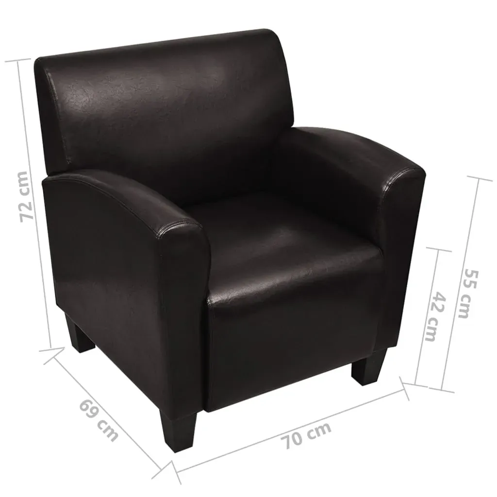 Sofa Chair Dark Brown Faux Leather Price