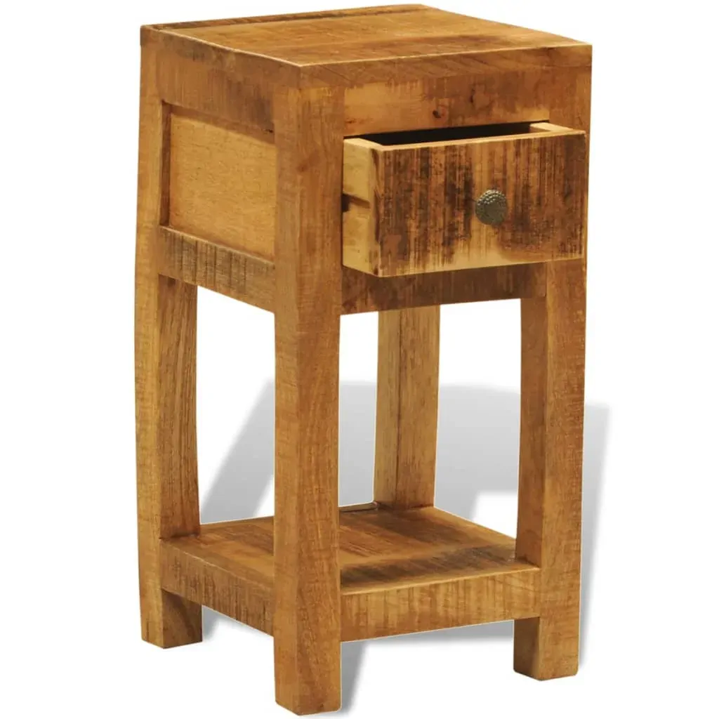Nightstand with 1 Drawer Solid Mango Wood Price