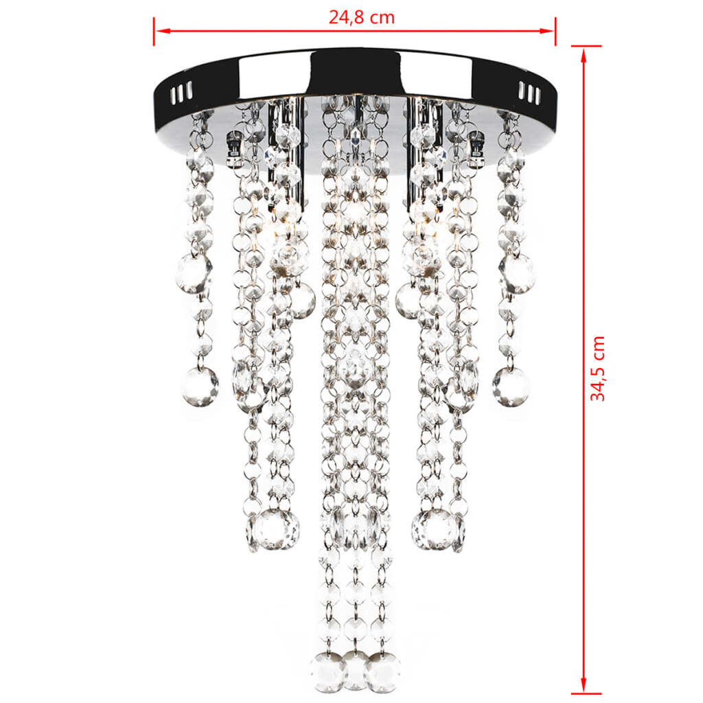 White Metal Ceiling Lamp with Crystal Beads Price