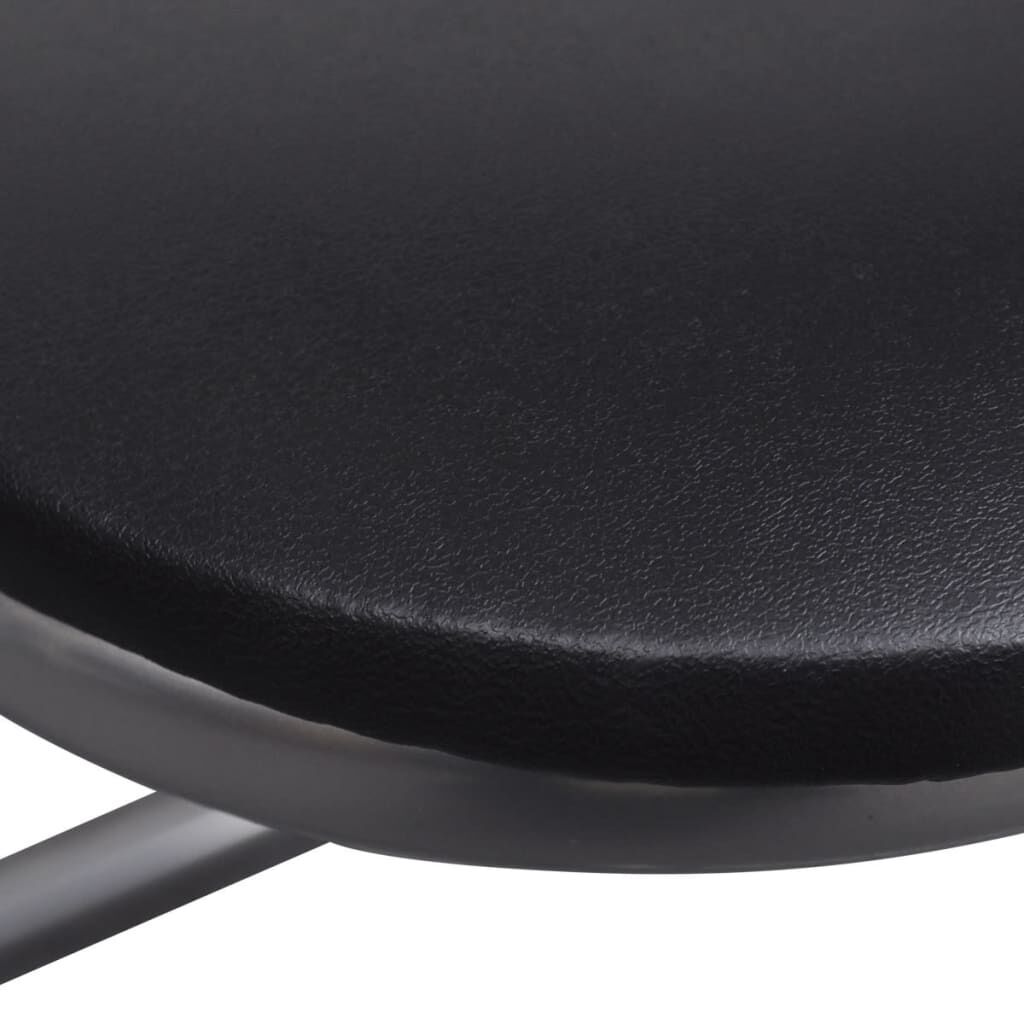 Folding Dining Chairs 6 pcs Black Faux Leather and Steel Price