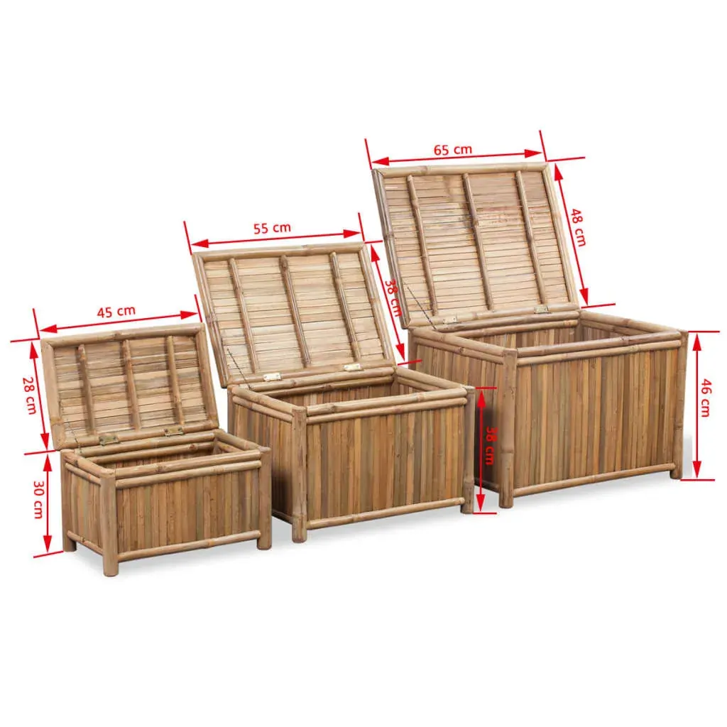 Storage Boxes 3 pcs Bamboo Price