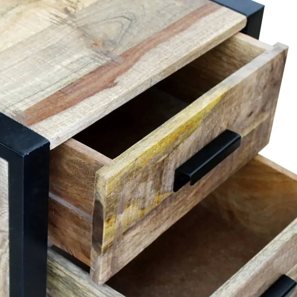 Side Table with 2 Drawers Solid Mango Wood 43x33x51 cm Price