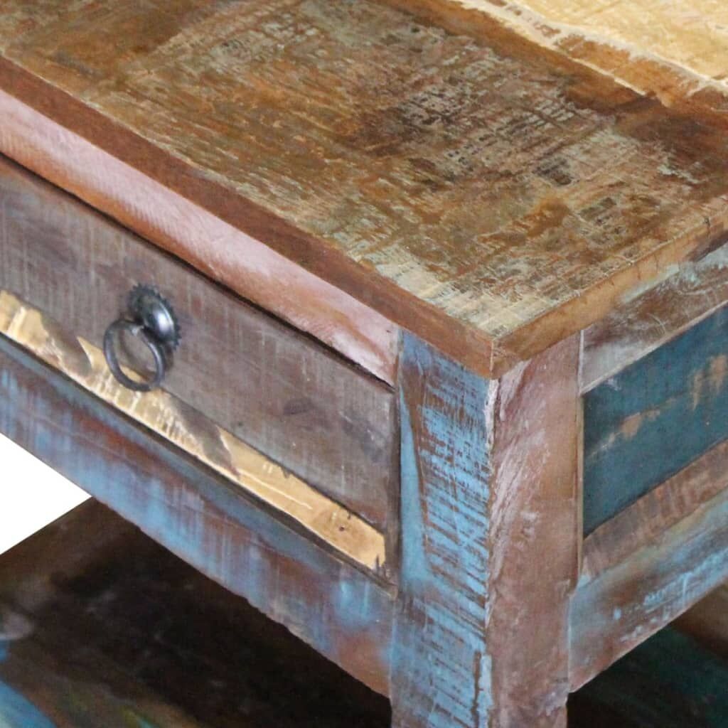 Side Table with 1 Drawer Solid Reclaimed Wood 43x33x51 cm Price