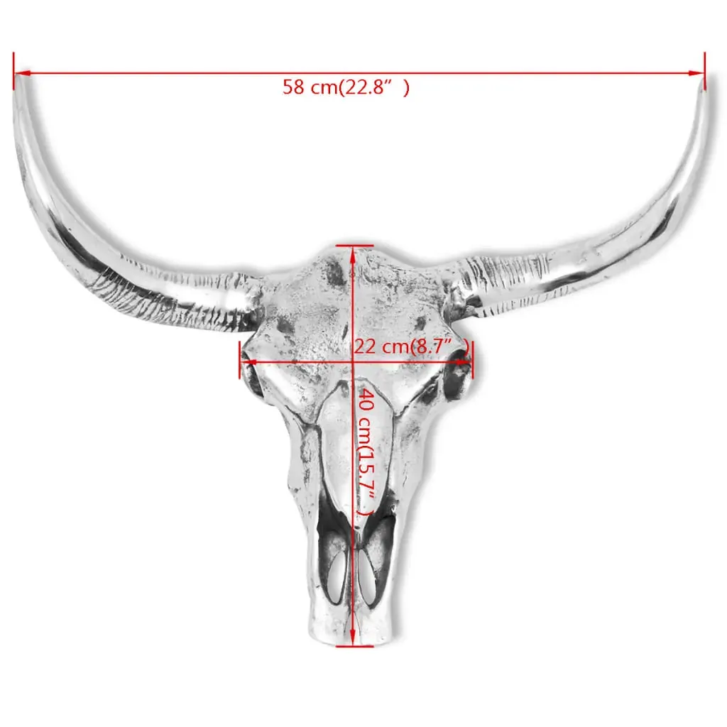 Skull Head Decoration Wall-Mounted Aluminium Silver Price