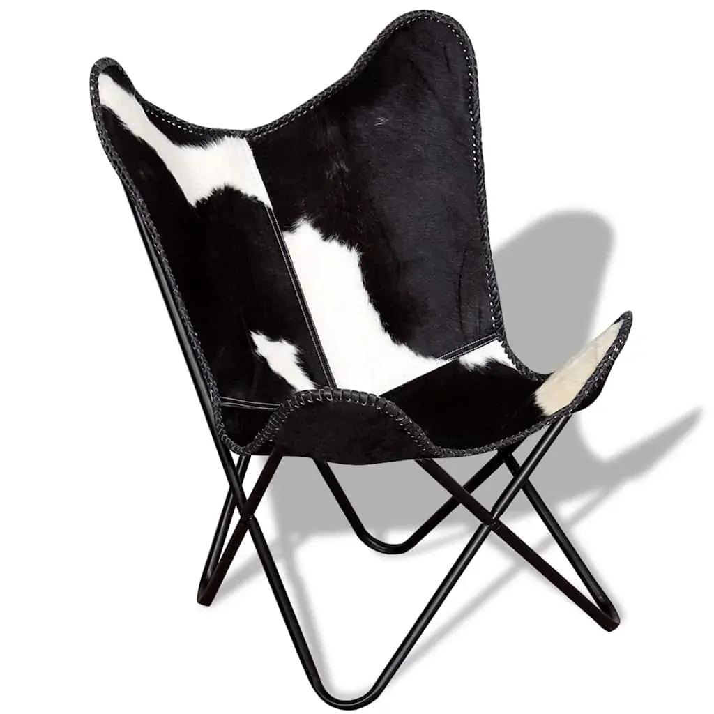 Butterfly Chair Black and White Real Cowhide Leather Price