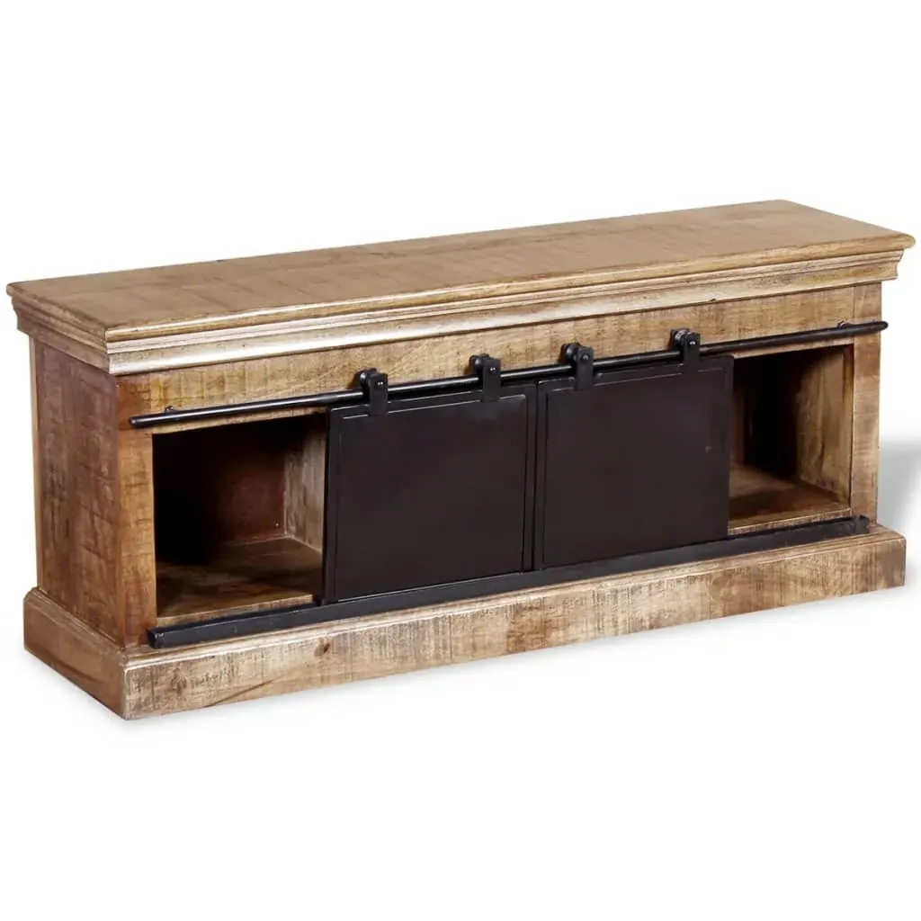 TV Cabinet with 2 Sliding Doors Solid Mango Wood 110x30x45 cm Price