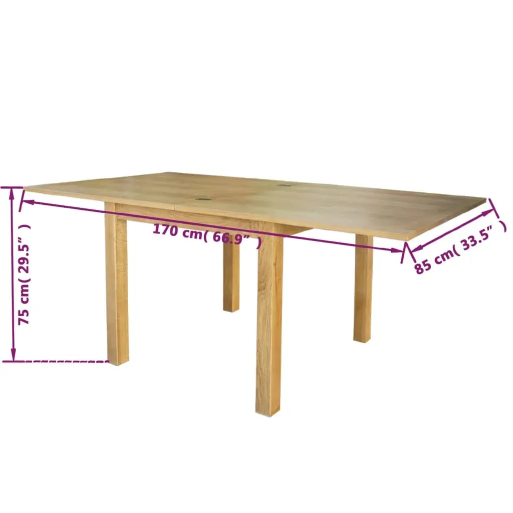 Extendable Table Oak 170x85x75 cm Price