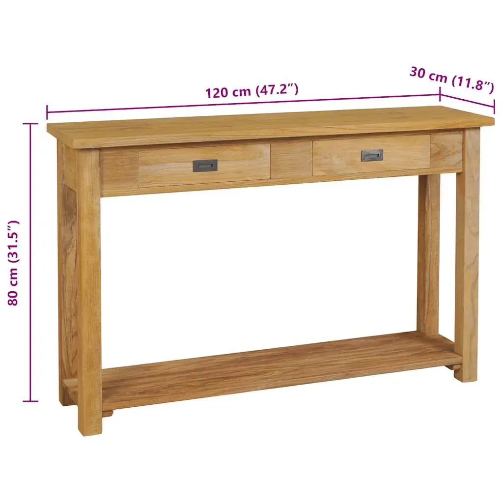 Console Table Solid Teak 120x30x80 cm Price