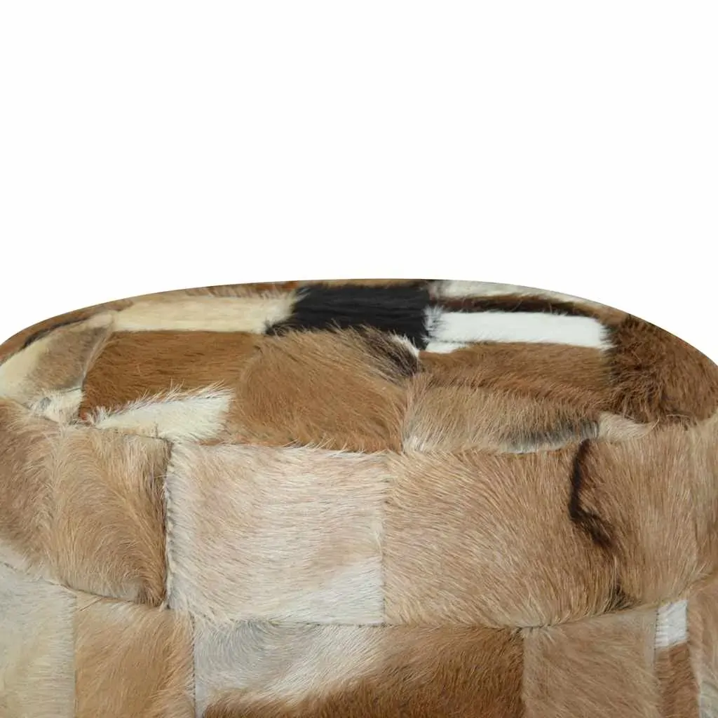 Pouffe Goatskin Leather Round 50x50x45 cm Price