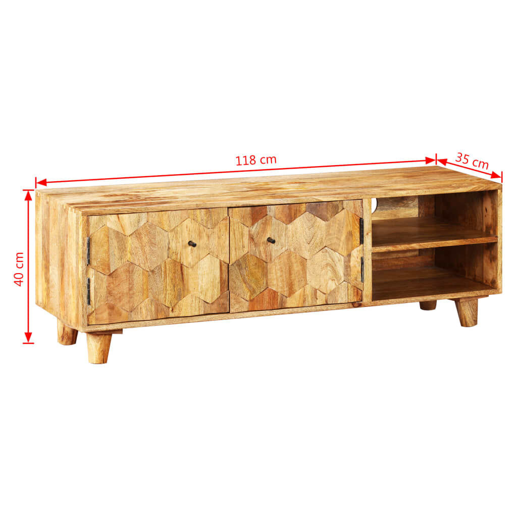 TV Cabinet Solid Mango Wood 118x35x40 cm Price