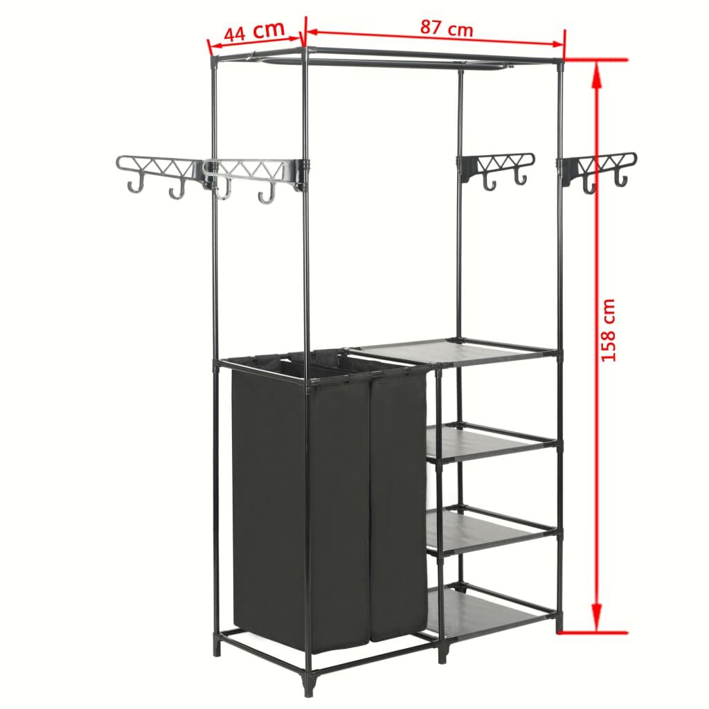 Clothes Rack Steel and Non-woven Fabric 87x44x158 cm Black Price