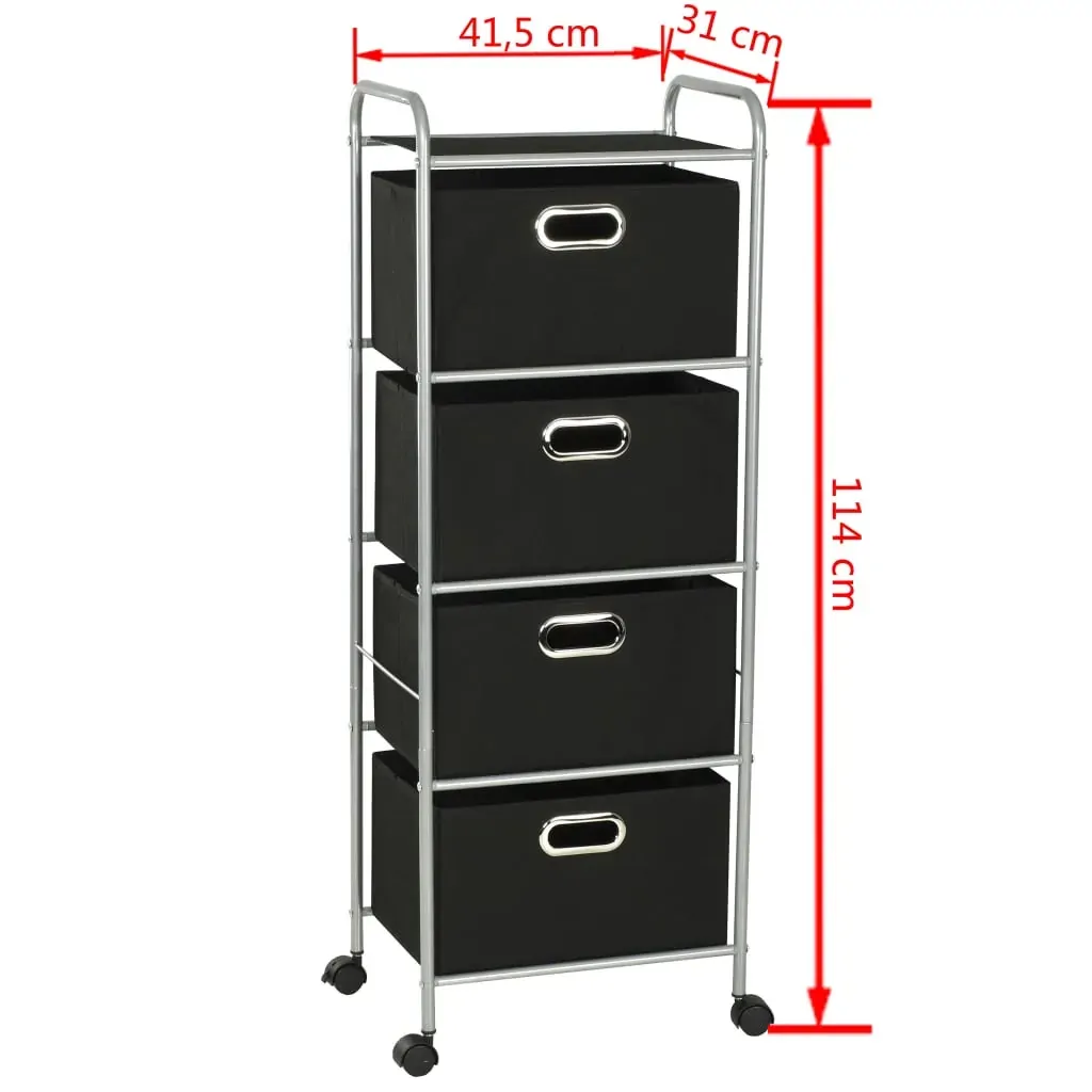 Shelving Unit with 4 Storage Boxes Steel and Non-woven Fabric Price
