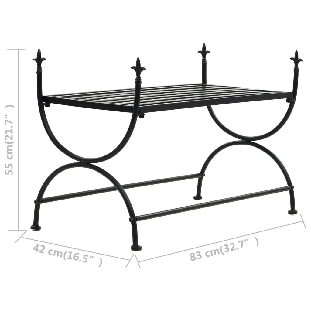Bench Vintage Style Metal 83x42x55 cm Black Price