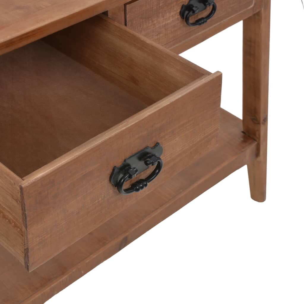 Console Table Solid Fir Wood 126x40x77.5 cm Brown Price