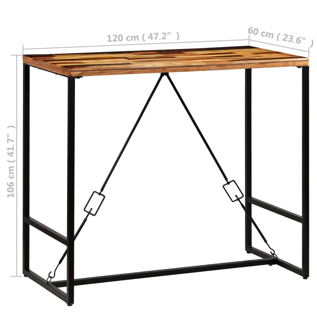 Bar Table Solid Reclaimed Wood 120x60x106 cm Price