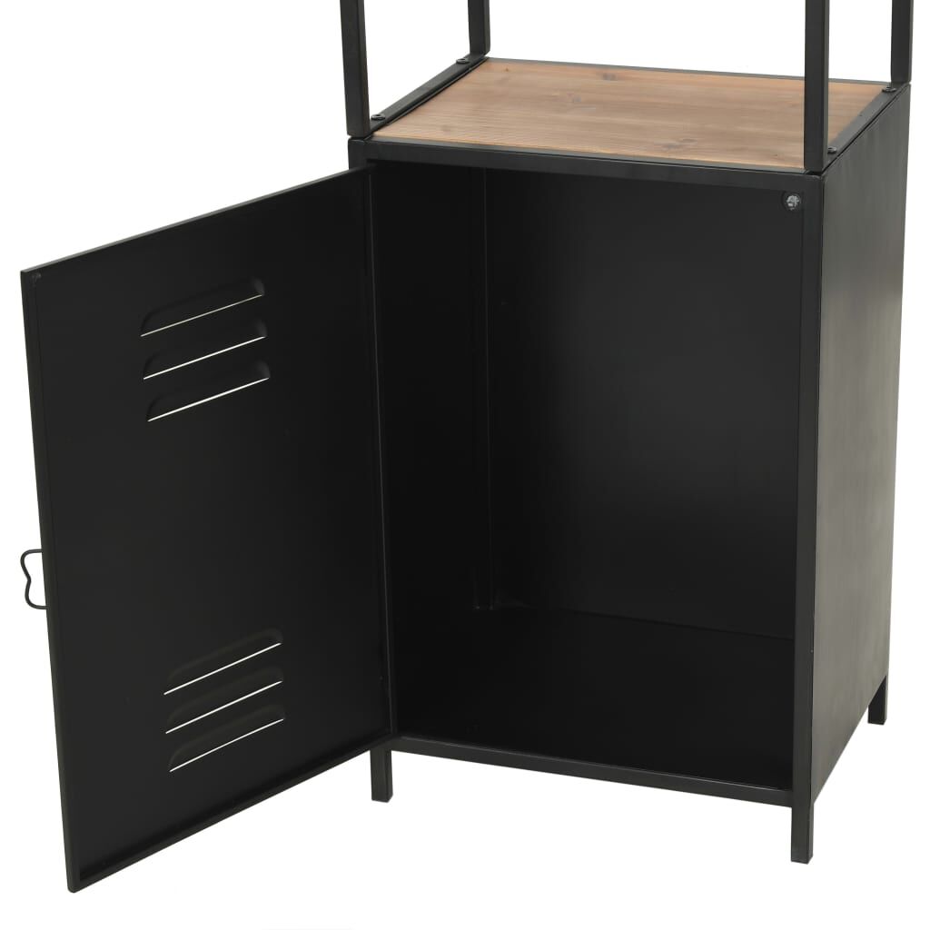 Bookcase Solid Firwood and Steel 40.5x32.5x180 cm Price