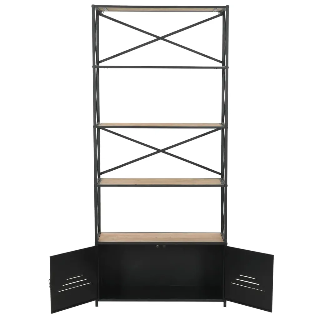 Bookcase Solid Firwood and Steel 80x32.5x180 cm Price