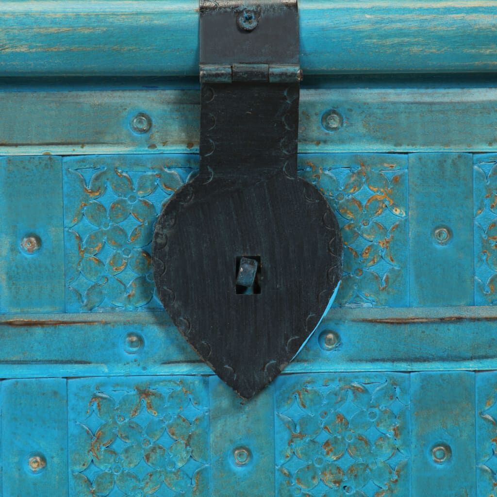 Storage Chest Solid Mango Wood Blue 100x40x41 cm Price