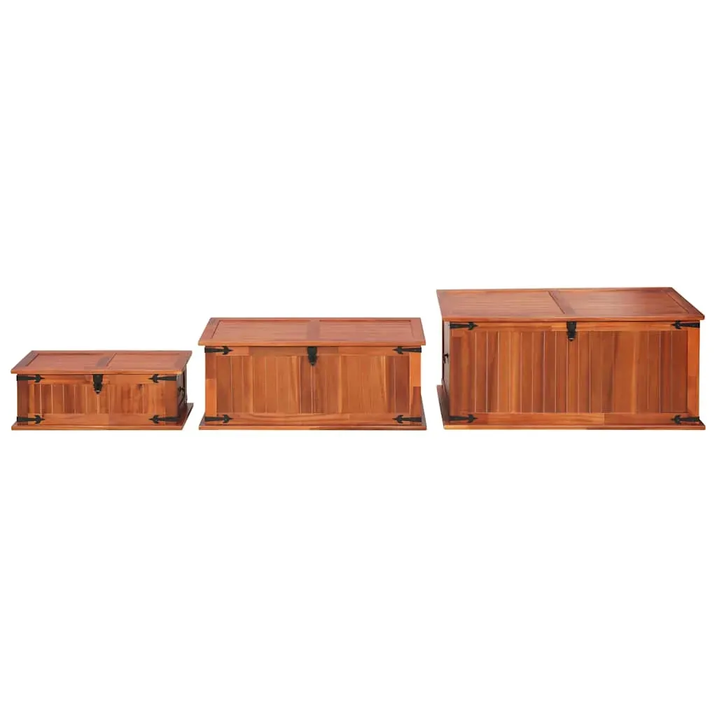 Storage Chests 3 pcs Solid Acacia Wood Price