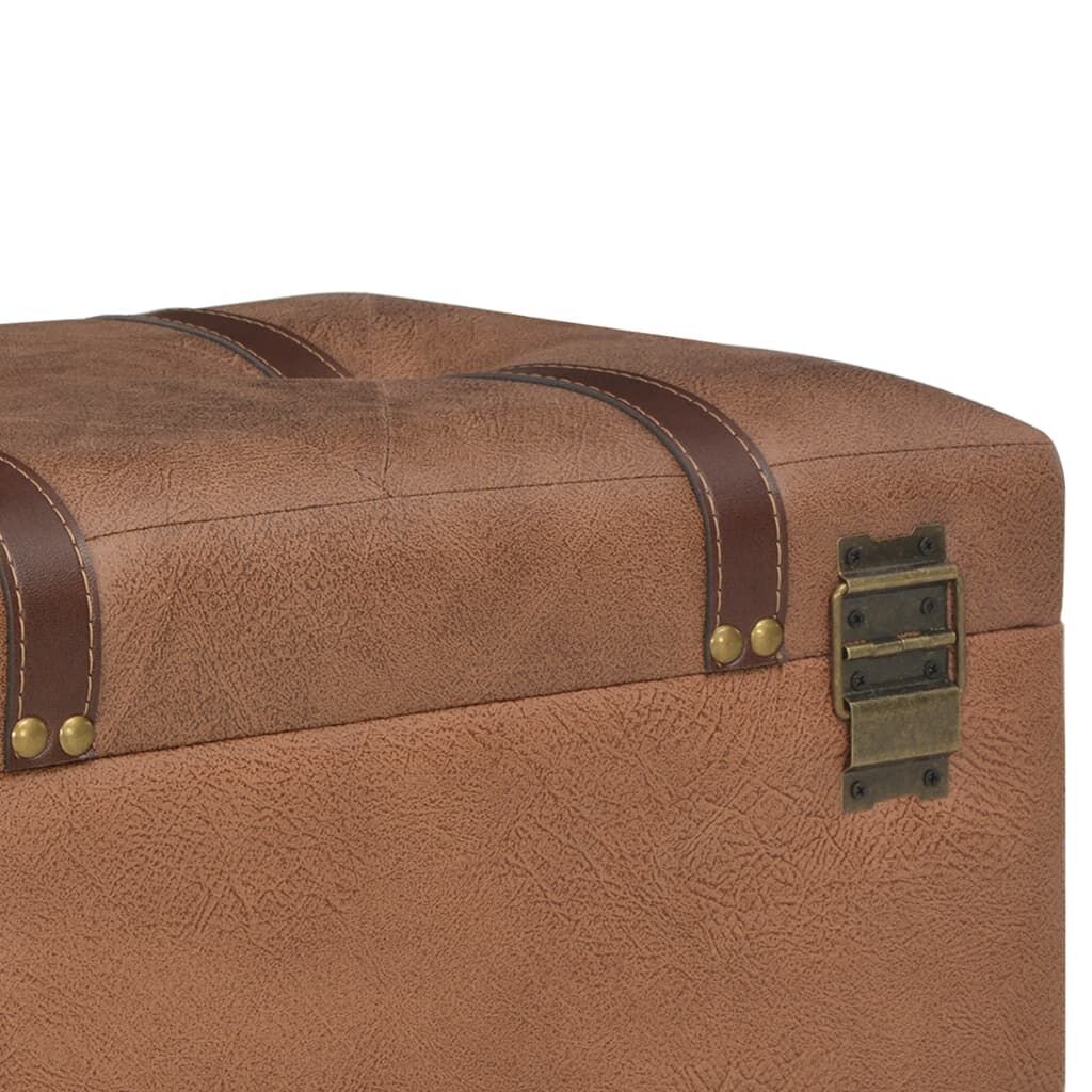 Storage Stool 40 cm Brown Faux Leather Price
