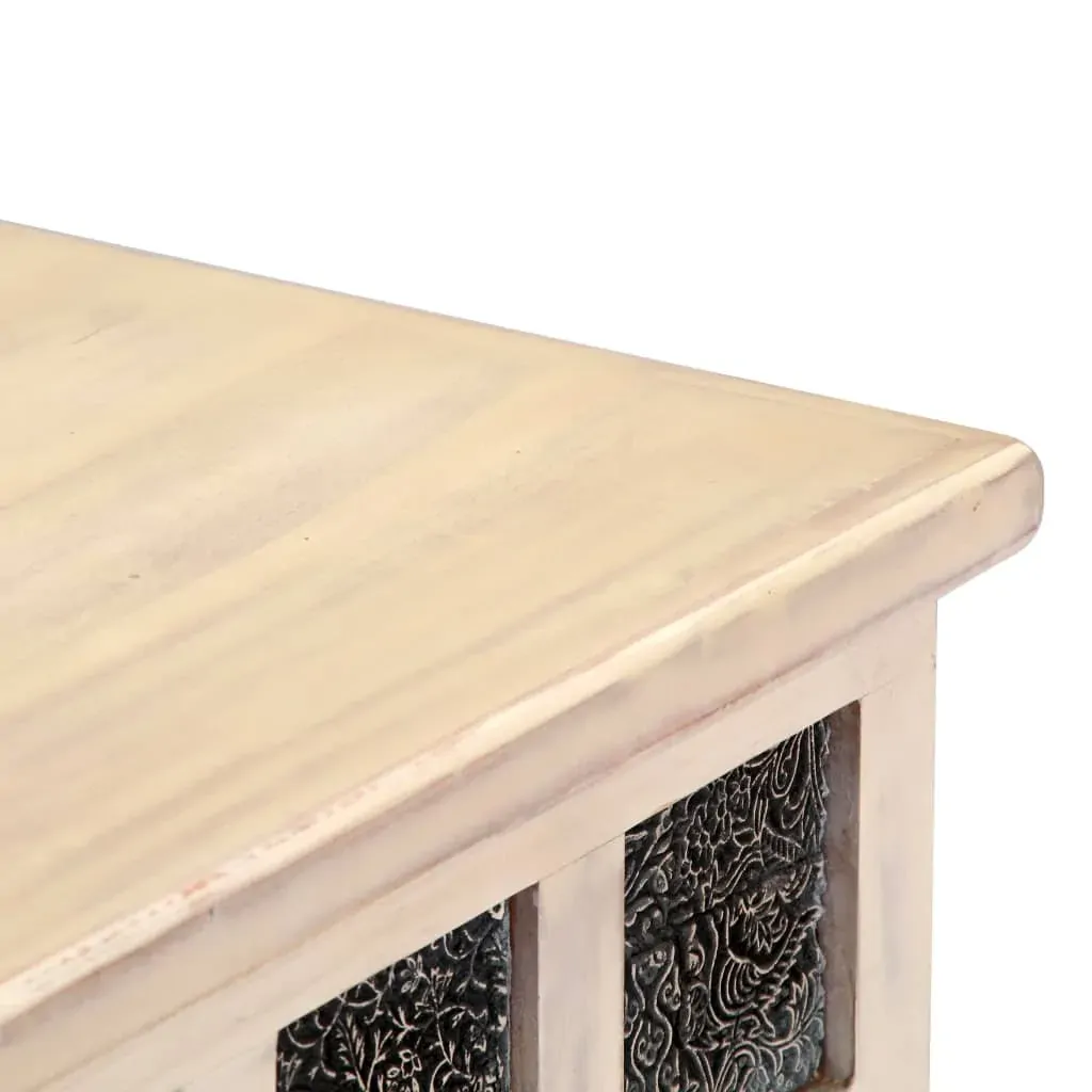Storage Box White 110x40x45 cm Solid Acacia Wood Price
