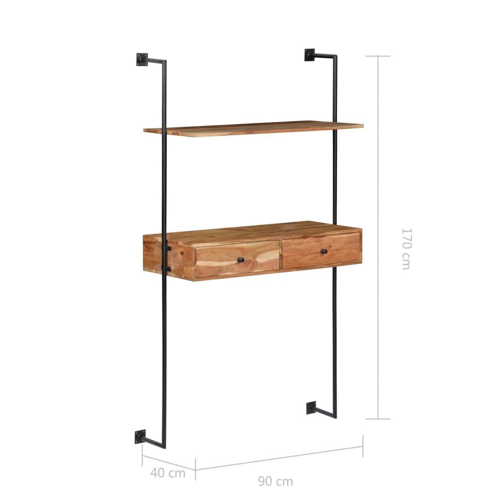 Wall Desk 90x40x170 cm Solid Acacia Wood Price