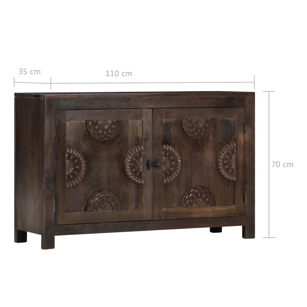 Sideboard with Carved Design 110x35x70 cm Solid Mango Wood Price