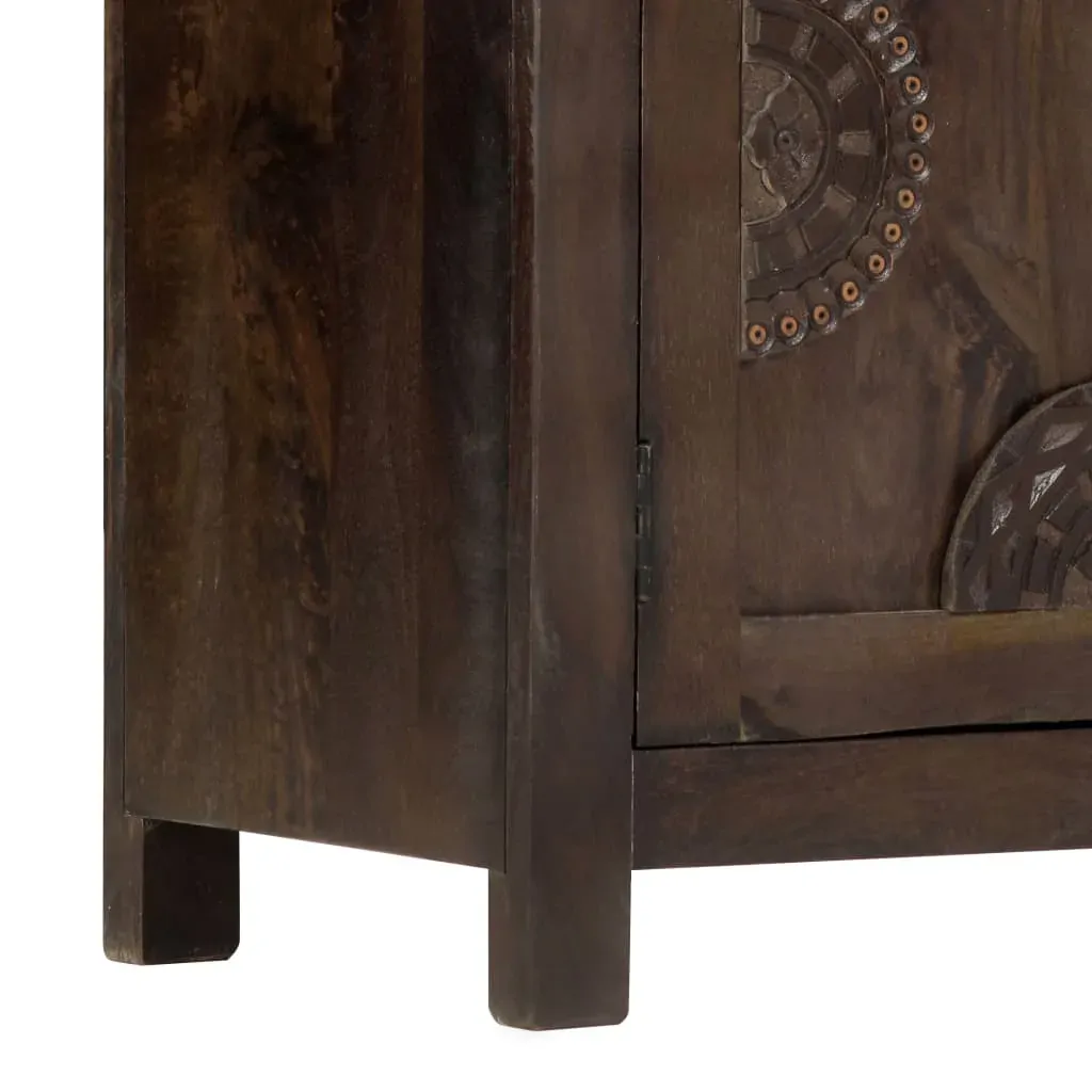 Sideboard with Carved Design 110x35x70 cm Solid Mango Wood Price