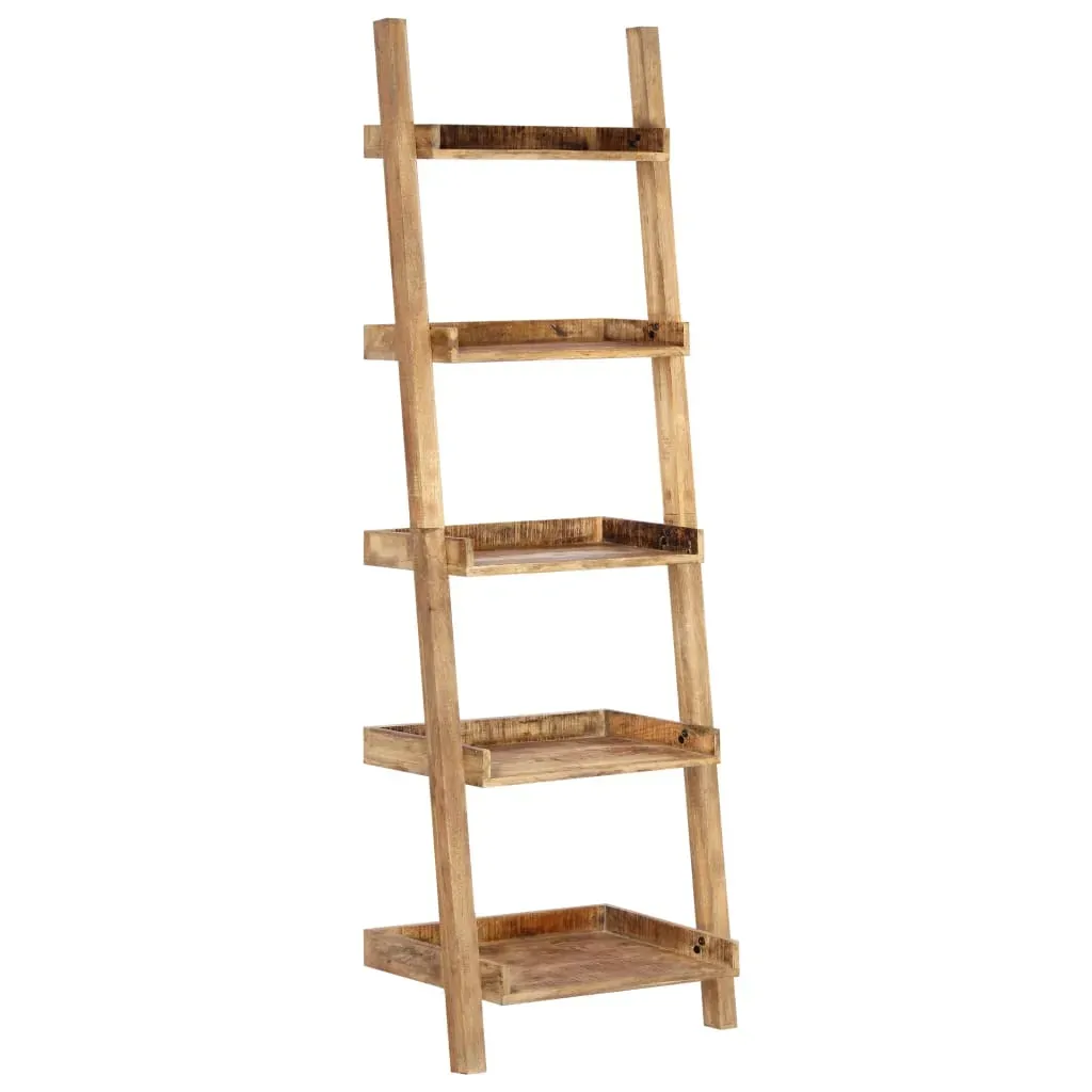 Ladder Shelf Brown 75x37x205 cm Solid Mango Wood Price