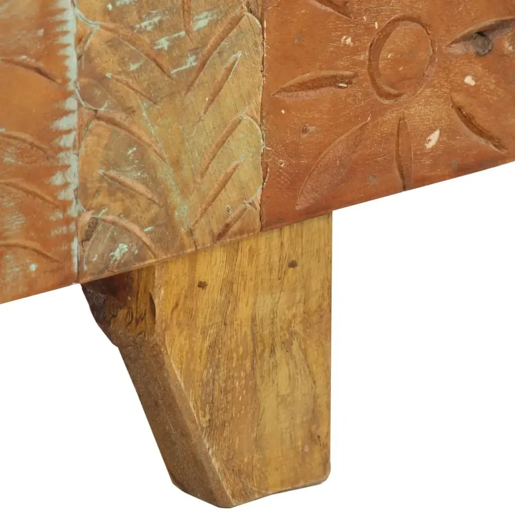 Hand Carved TV Cabinet 120x30x40 cm Solid Reclaimed Wood Price