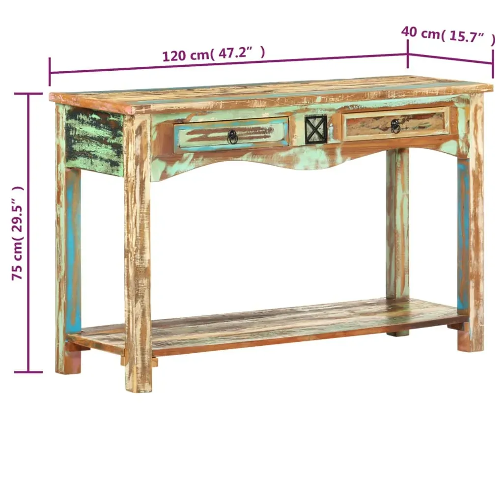Console Table 120x40x75 cm Solid Reclaimed Wood Price