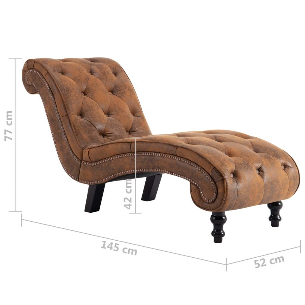 Chaise Lounge Brown Faux Suede Leather Price