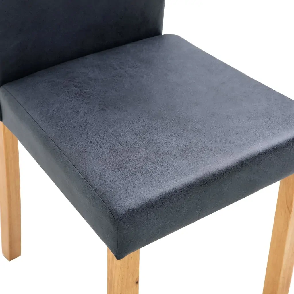 Dining Chairs 2 pcs Grey Faux Suede Leather Price