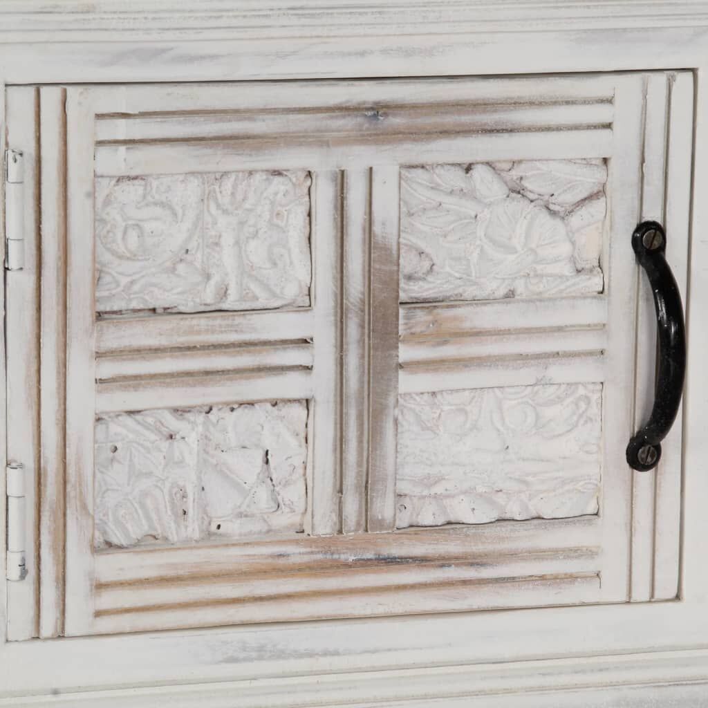 TV Cabinet White 120x30x40 cm Solid Mango Wood Price