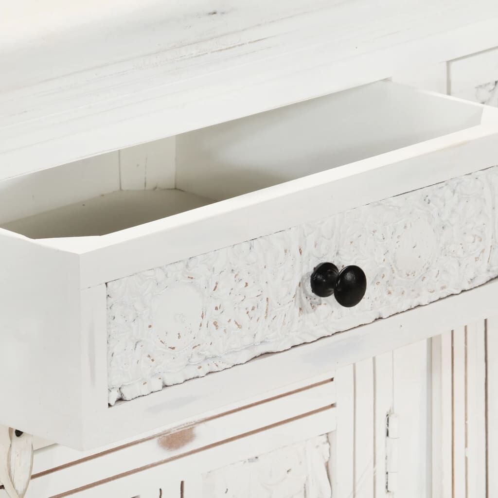 Sideboard White 140x40x74 cm Solid Mango Wood Price