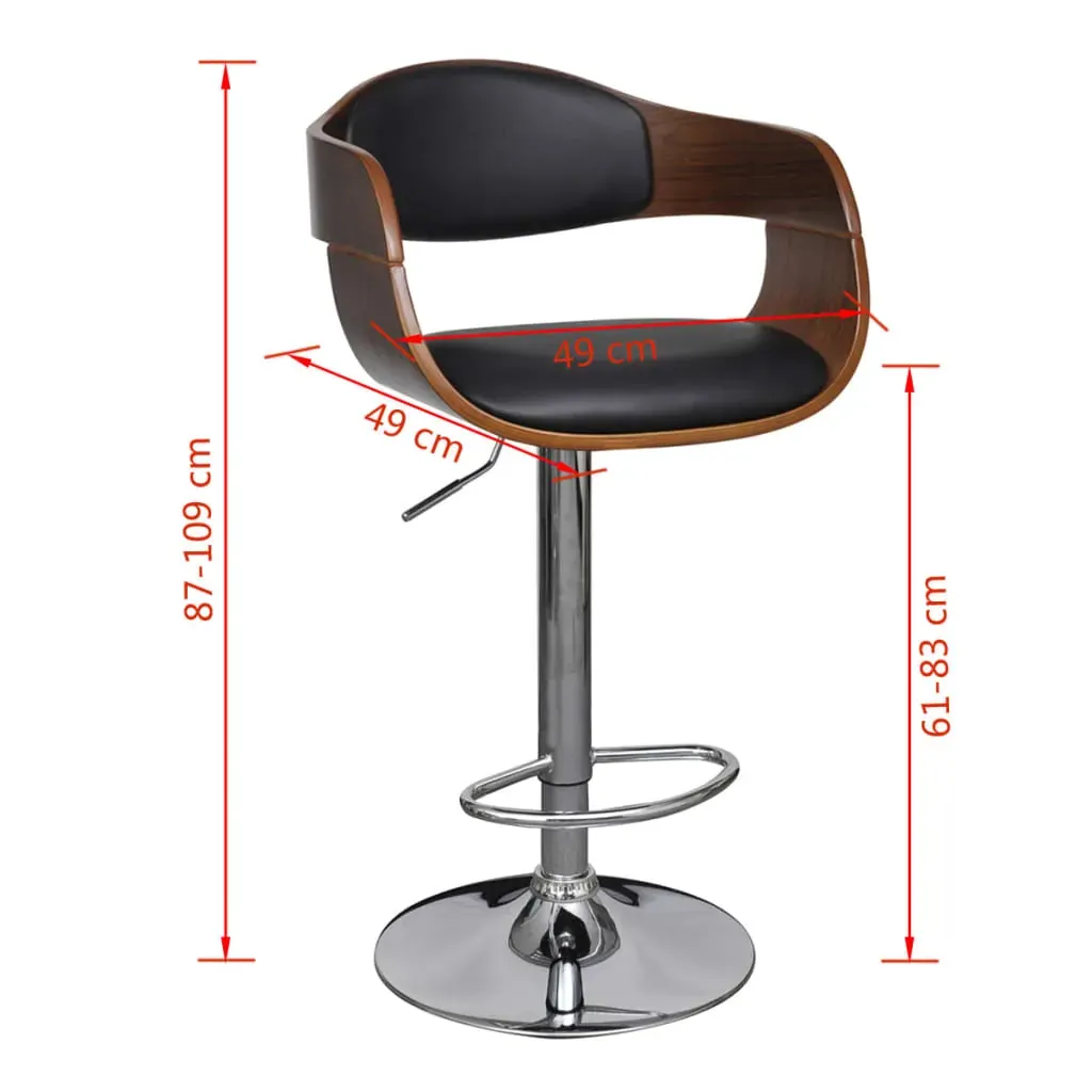 Bar Stools 2 pcs Bent Wood and Faux Leather Price