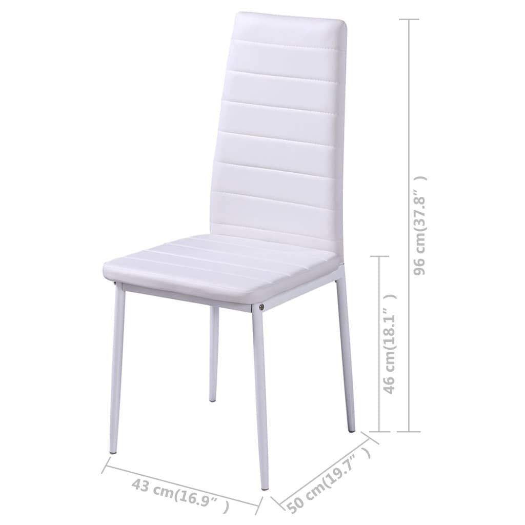 Dining Set 5 Pieces Artificial Leather Black and White Price