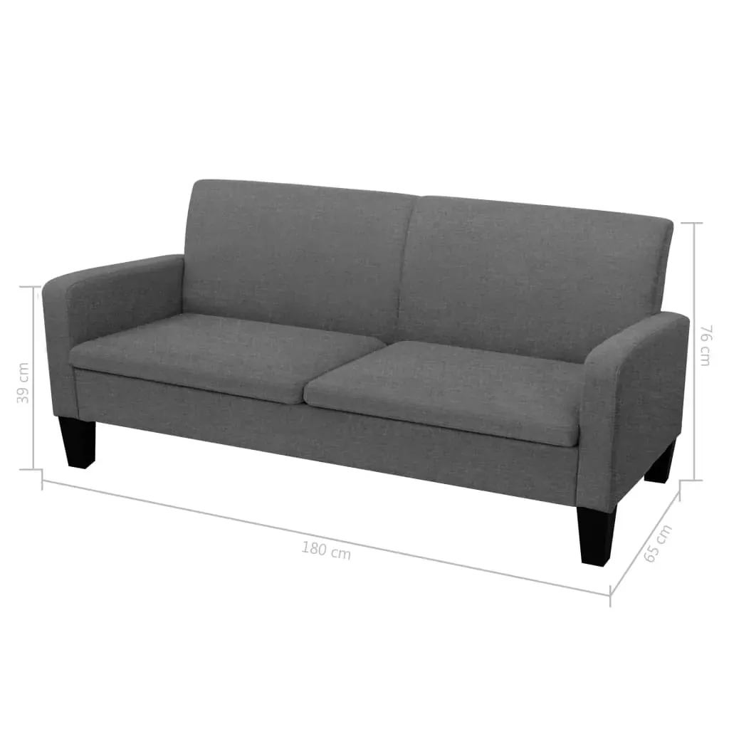 2 Piece Sofa Set Fabric Dark Grey Price