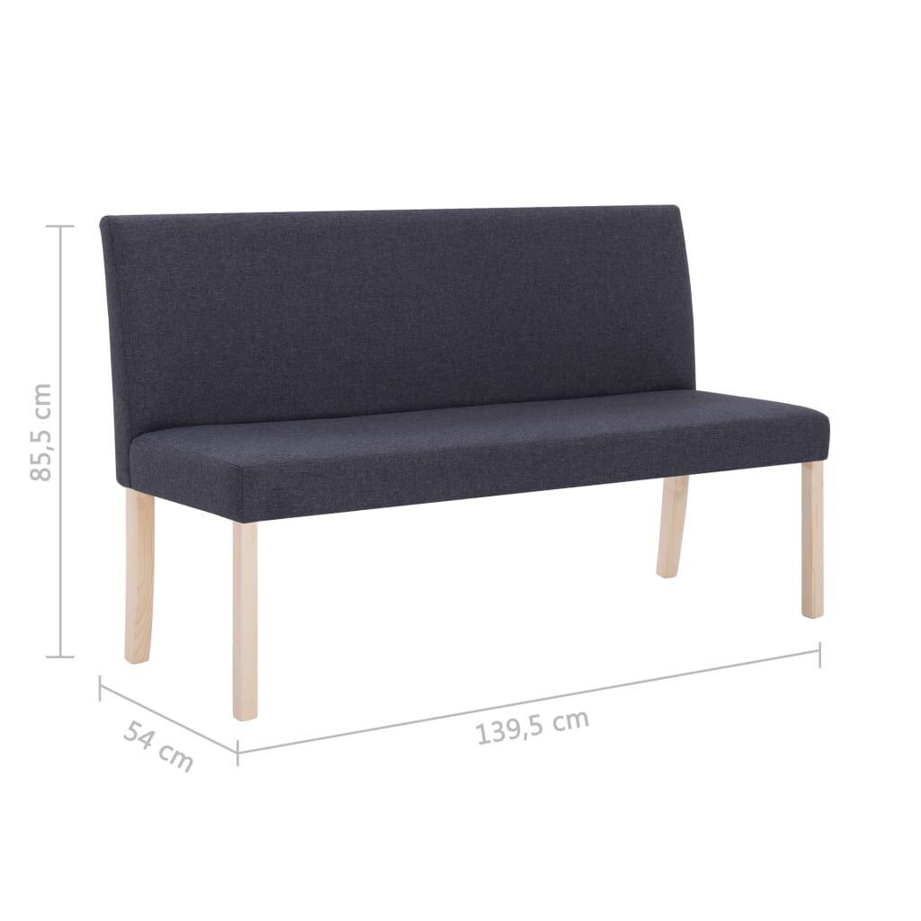 Bench 139.5 cm Dark Grey Polyester Price