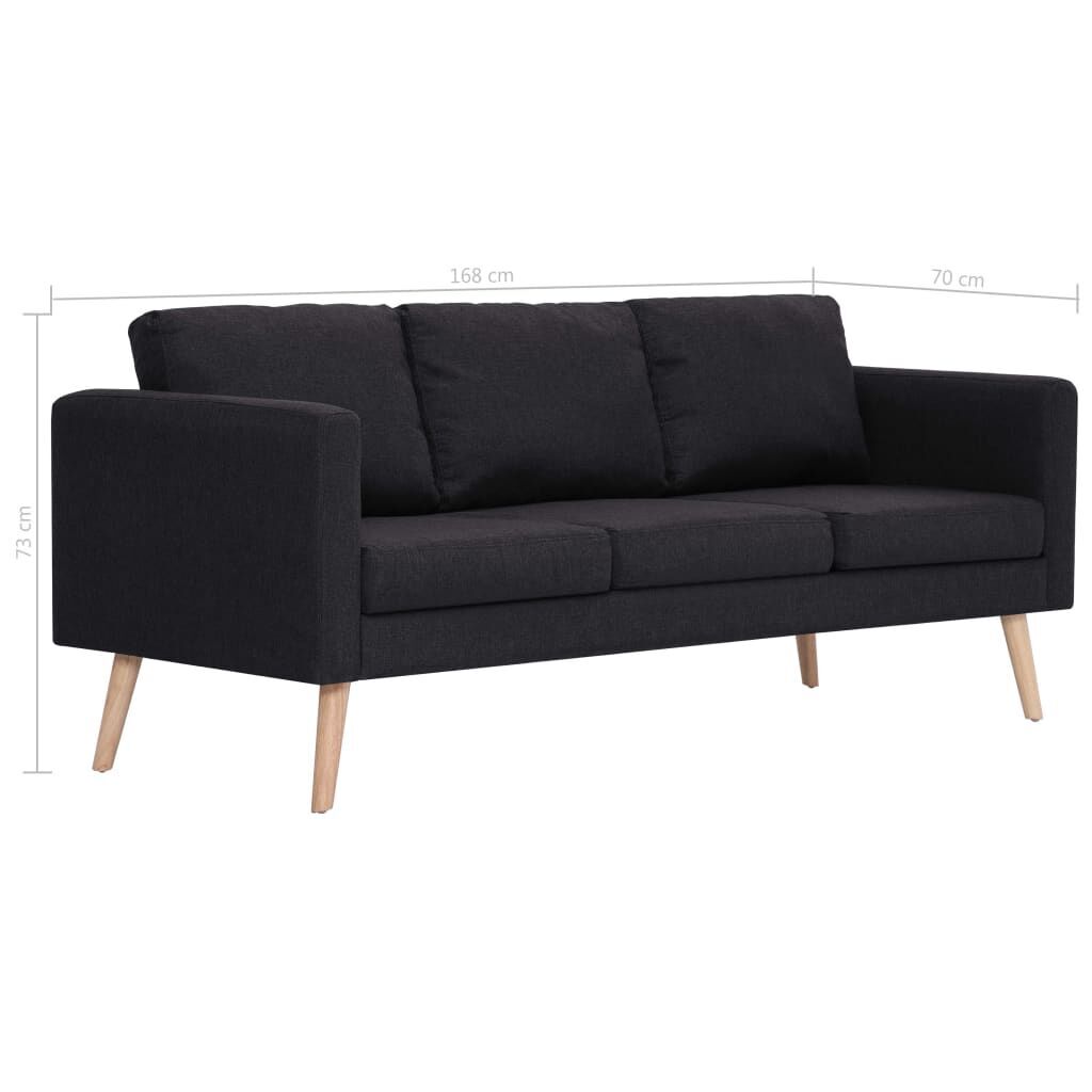 3-Seater Sofa Fabric Black Price