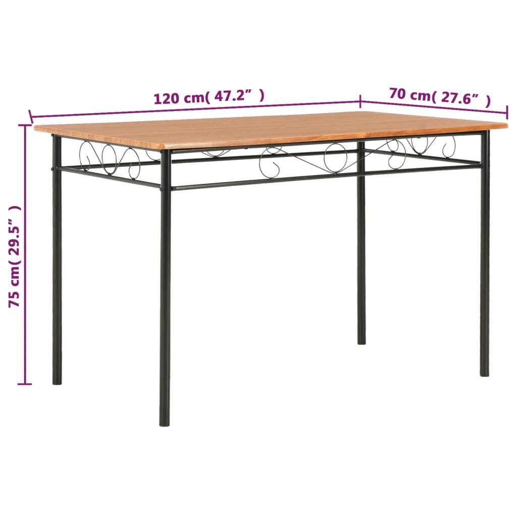 Dining Table Brown 120x70x75 cm MDF Price