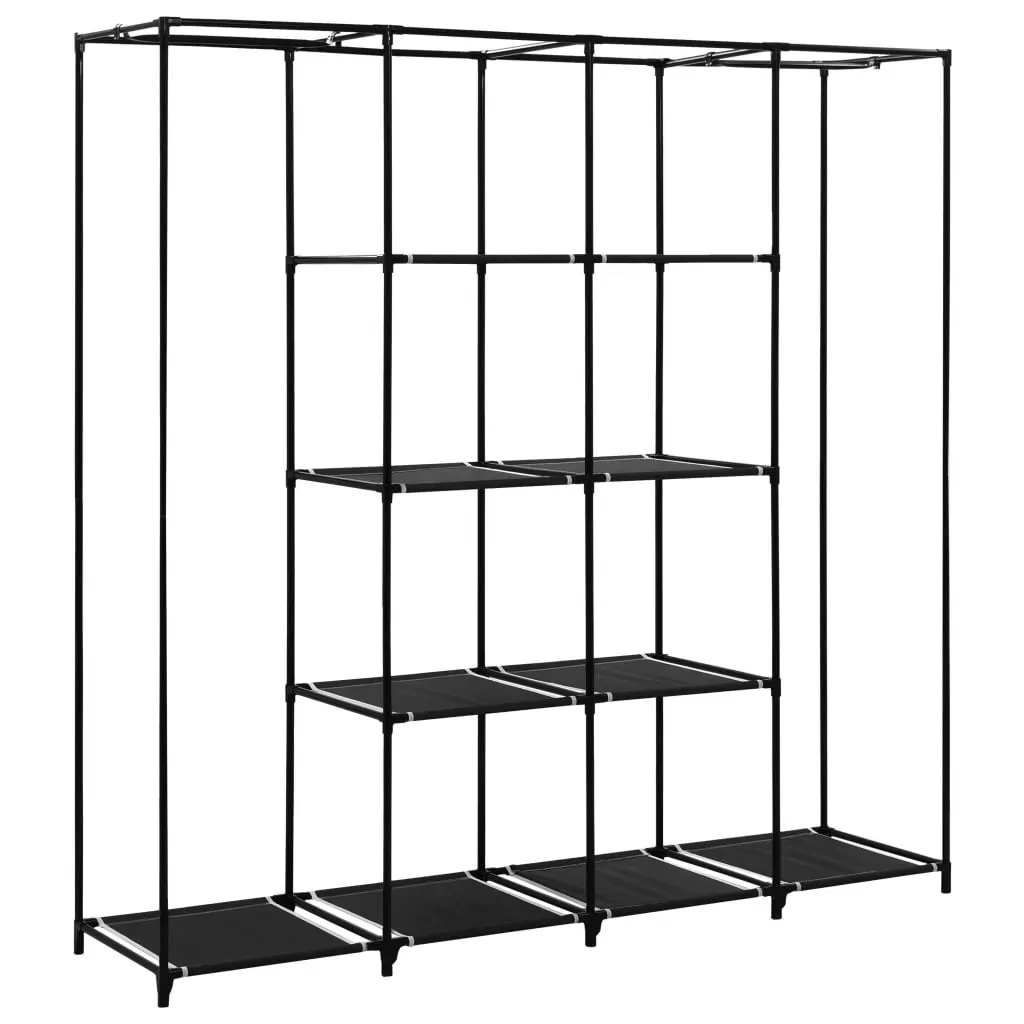 Wardrobe with 4 Compartments Black 175x45x170 cm Price