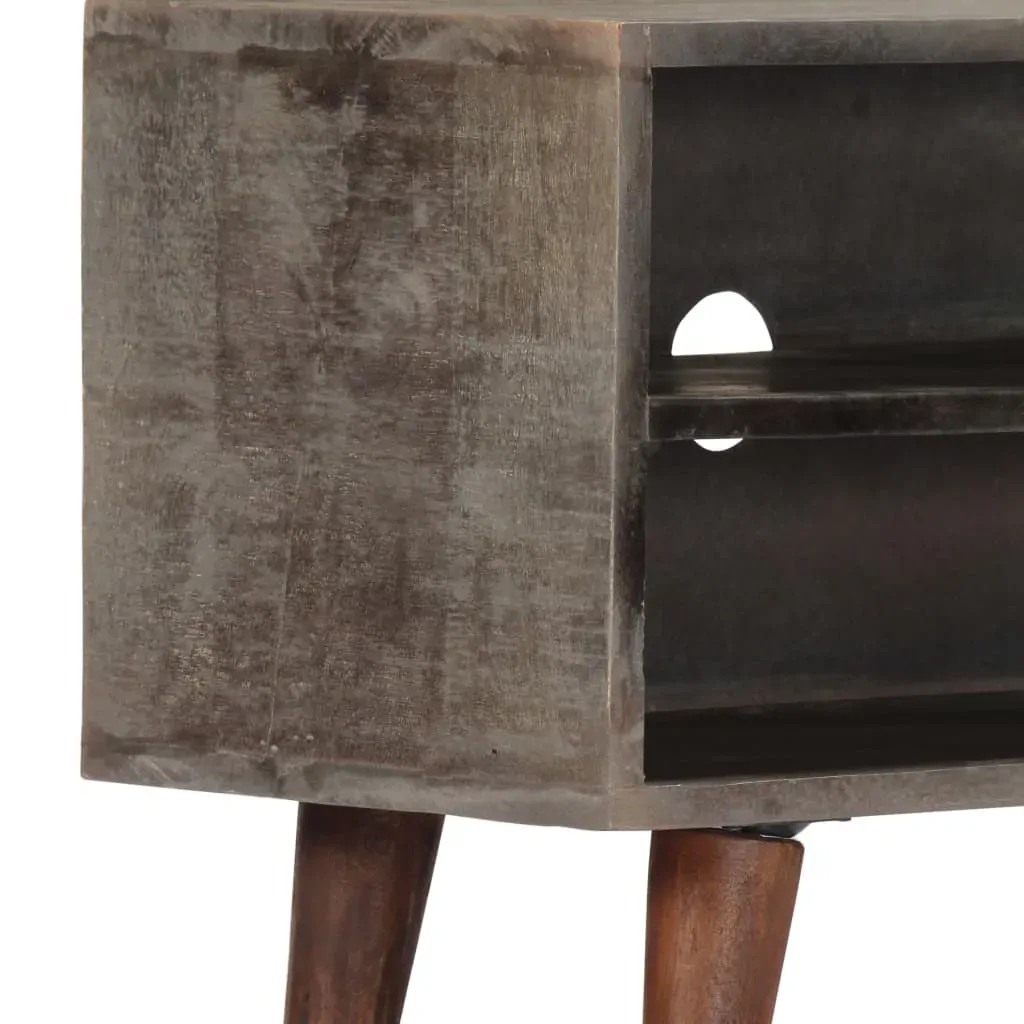TV Cabinet Grey 130x30x46 cm Solid Rough Mango Wood Price